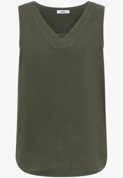 Blousetop met V-hals van mousseline