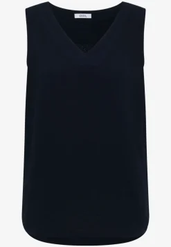 Blousetop met V-hals van mousseline