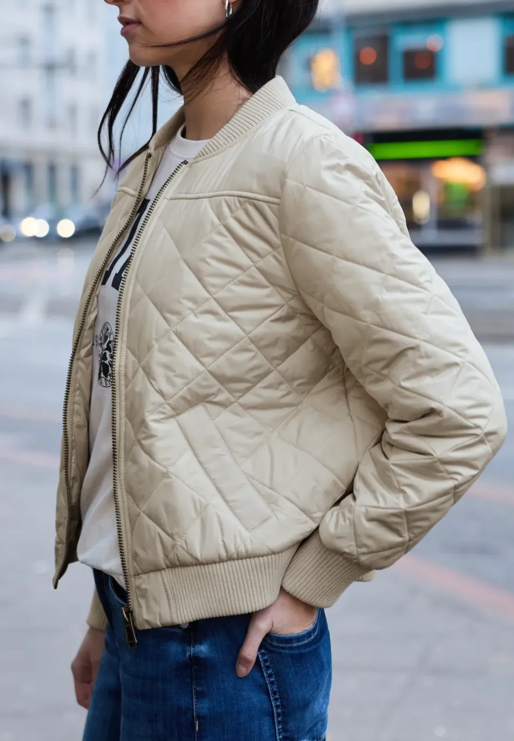 Blouson met doorgestikt patroon