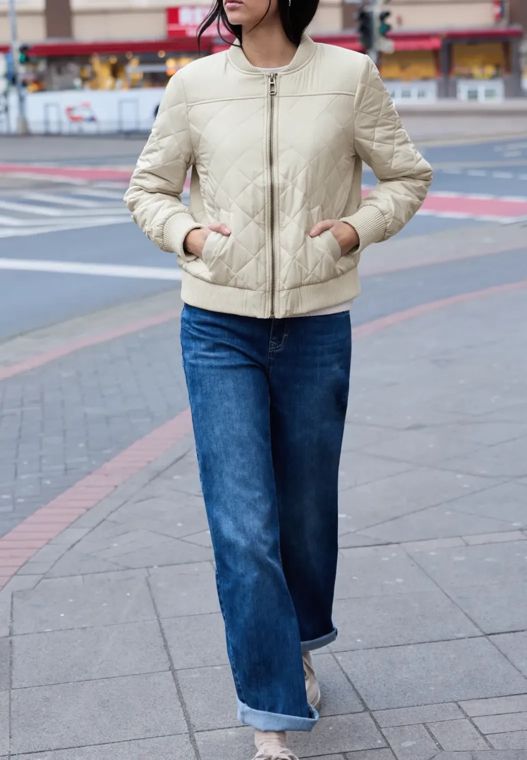 Blouson met doorgestikt patroon