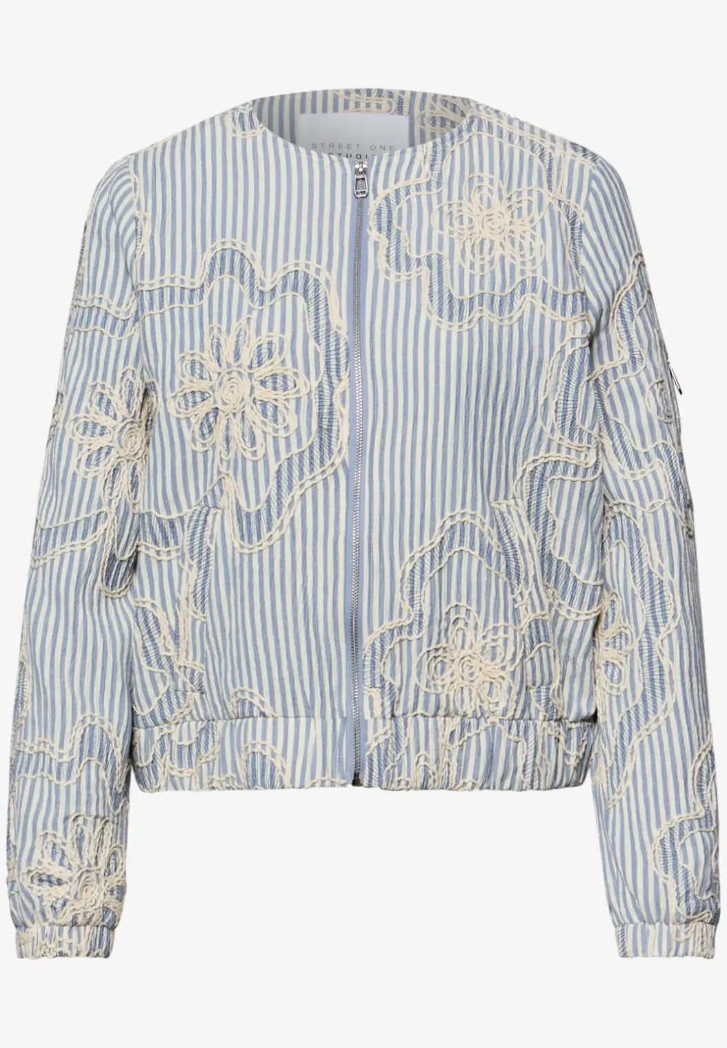 Blouson met strepen en borduursel