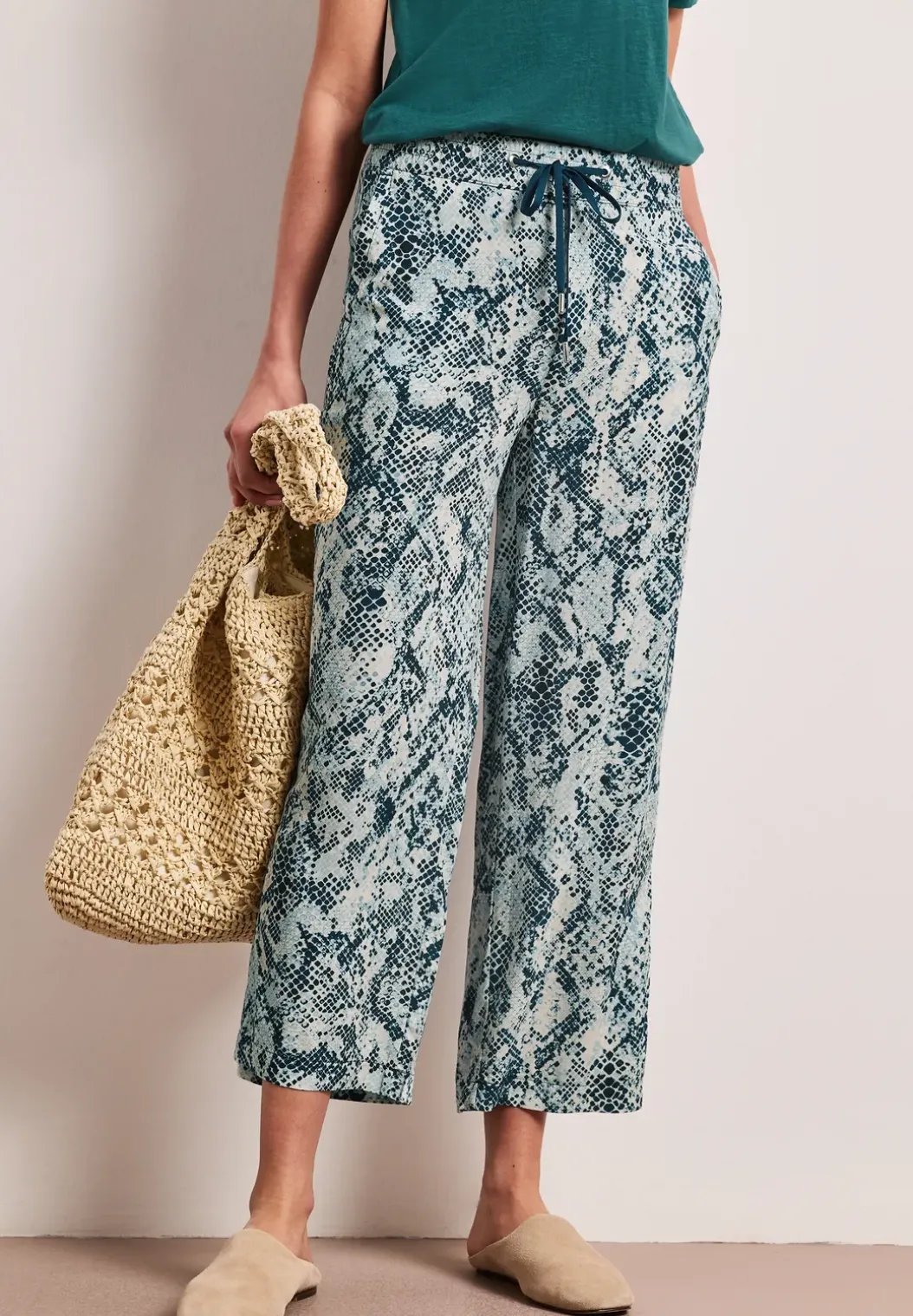 Broek met gedessineerde Wide Legs