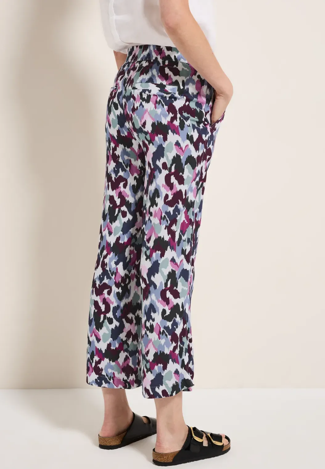 Broek met gedessineerde Wide Legs