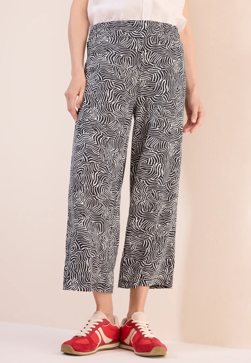 Broek met gedessineerde Wide Legs