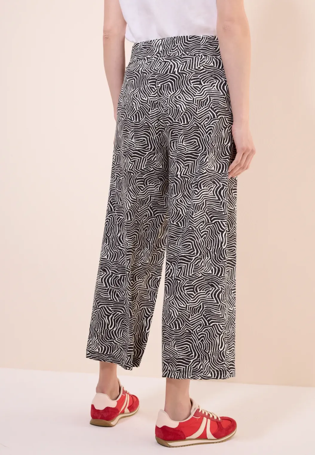 Broek met gedessineerde Wide Legs
