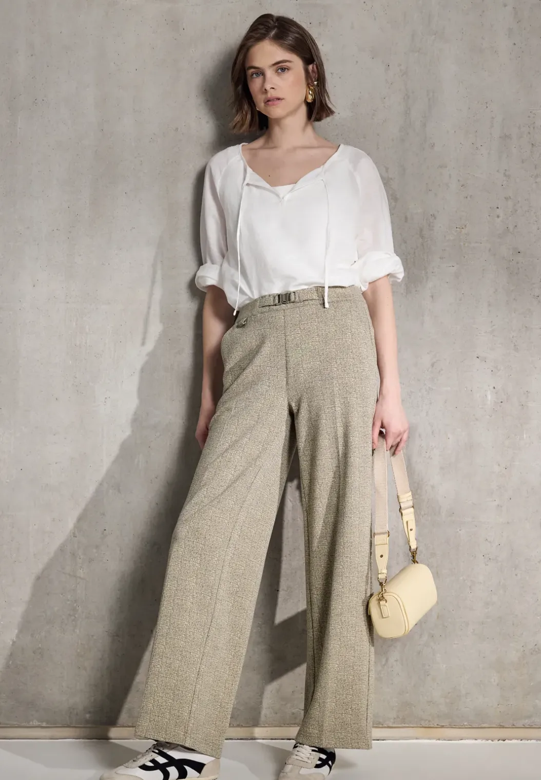 Broek met gedessineerde Wide Legs