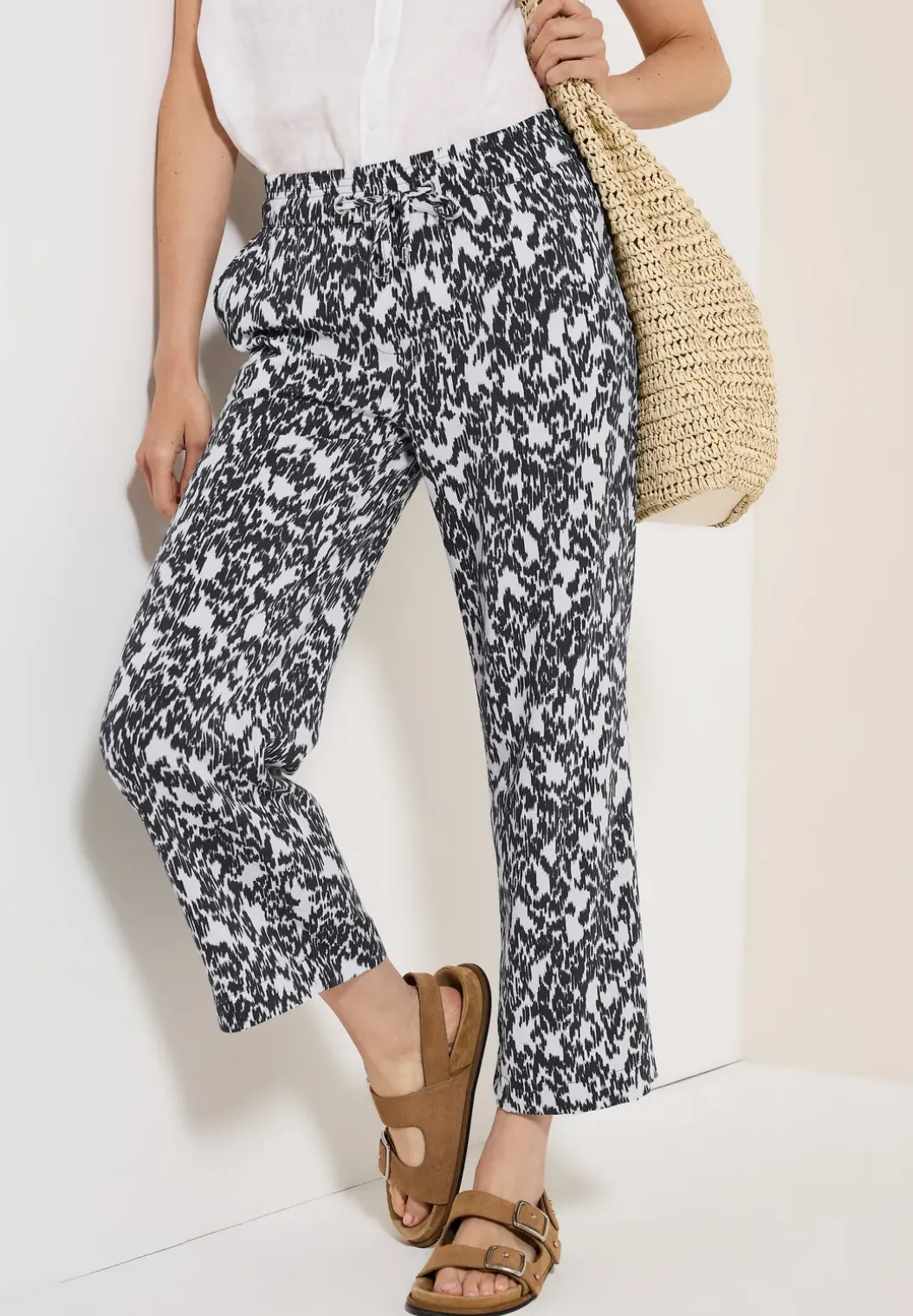 Broek met gedessineerde Wide Legs