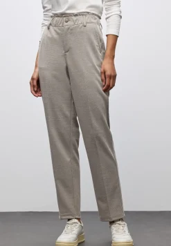 Broek met paperbag jacquard