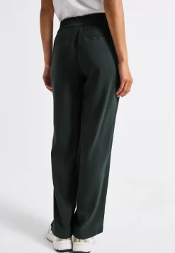 Broek met rechte pijpen in keperstof