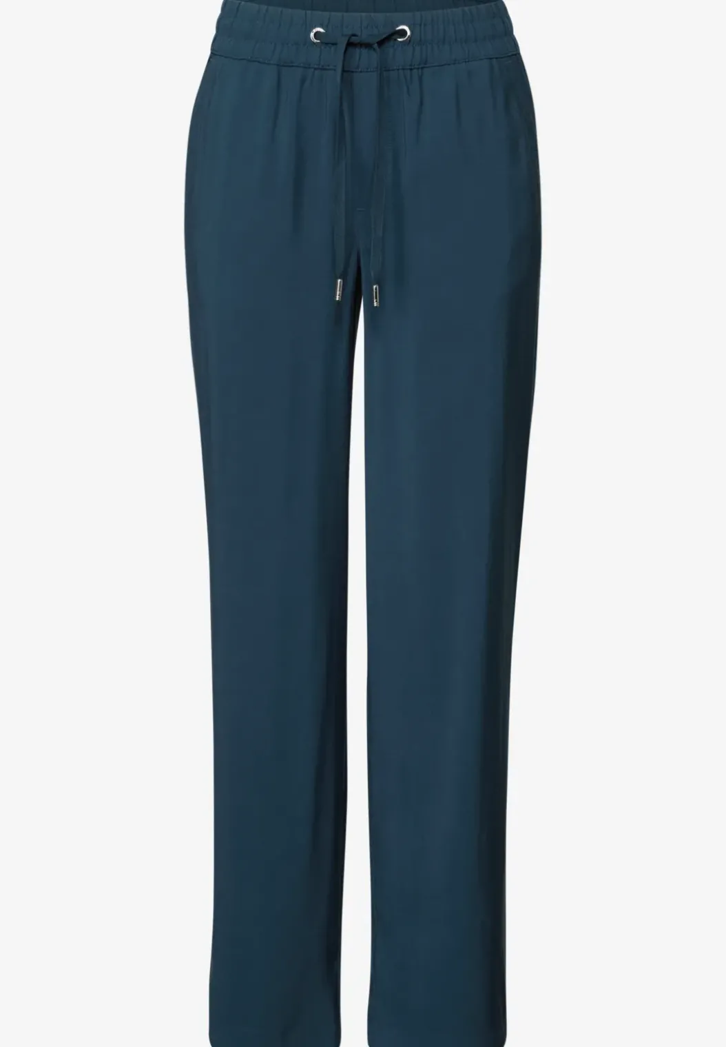 Broek met rechte pijpen in keperstof
