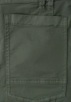 Broek met taps toelopende pijpen van keperstof