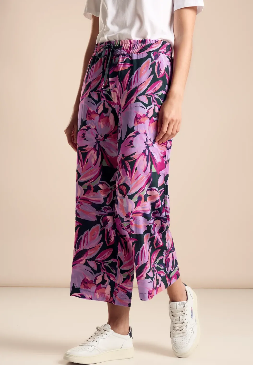 Broek met wijde pijpen en print