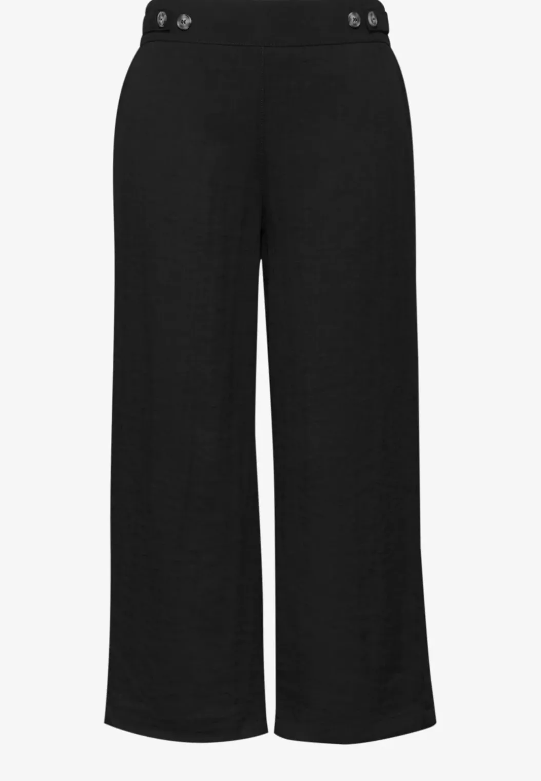 Broek met wijde pijpen in linnenlook Mid Waist