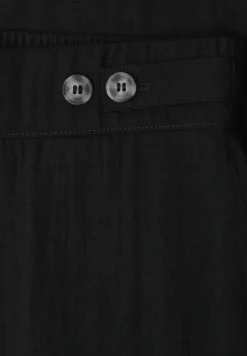 Broek met wijde pijpen in linnenlook Mid Waist