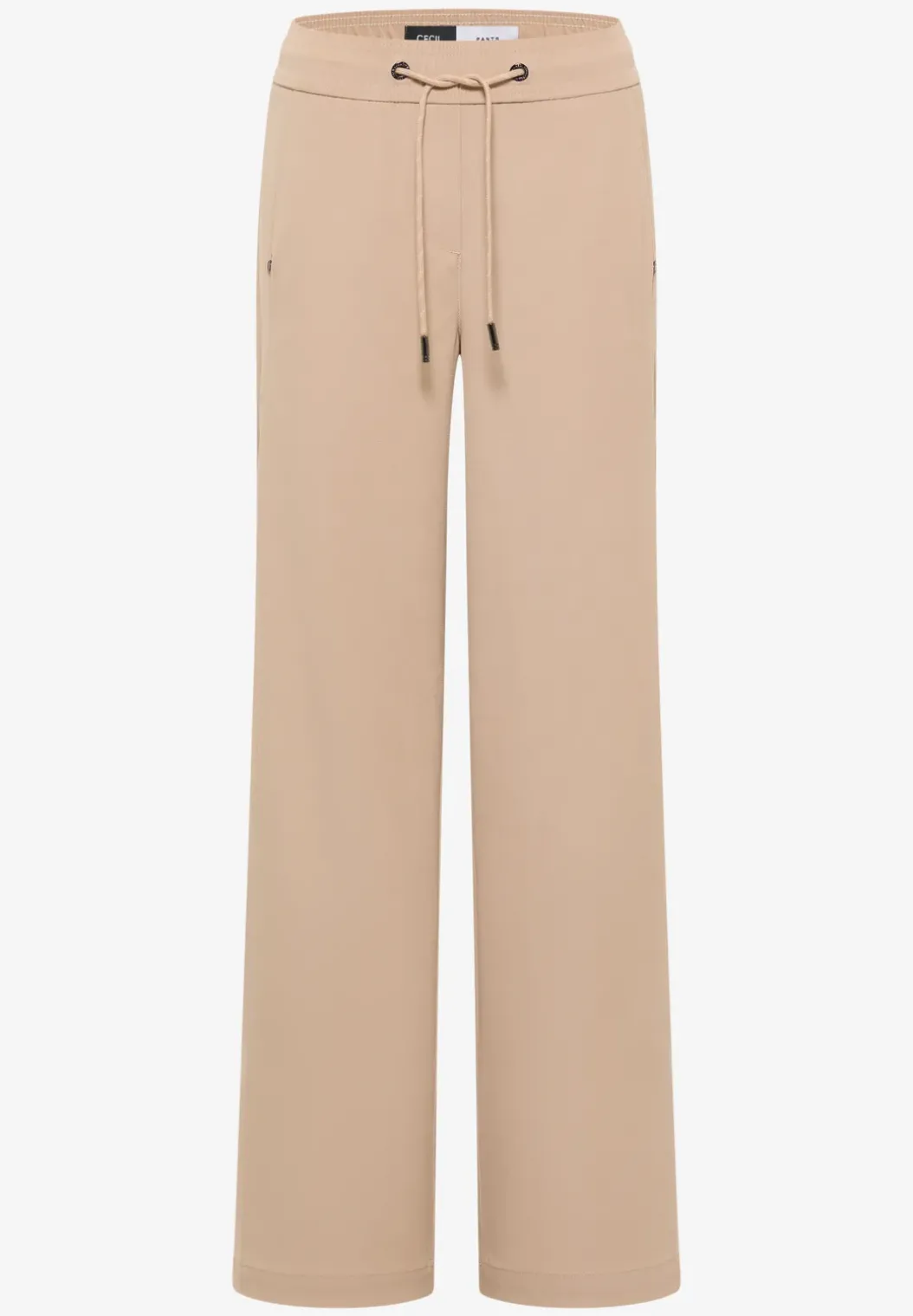 Broek met wijde pijpen in keperstof