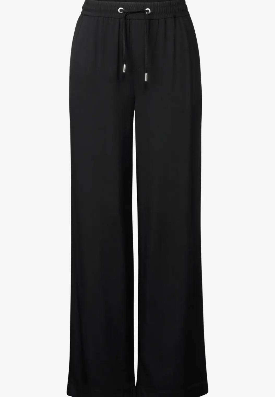 Broek met wijde pijpen in keperstof