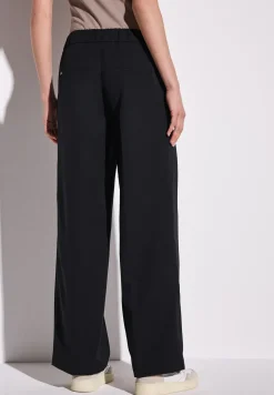 Broek met wijde pijpen in keperstof