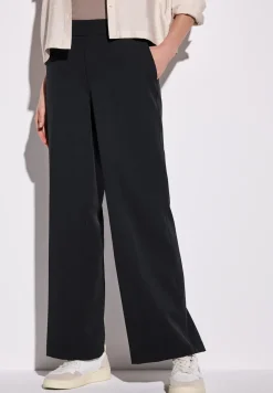 Broek met wijde pijpen in keperstof