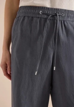 Broek met wijde pijpen in Loose Fit van linnenmix
