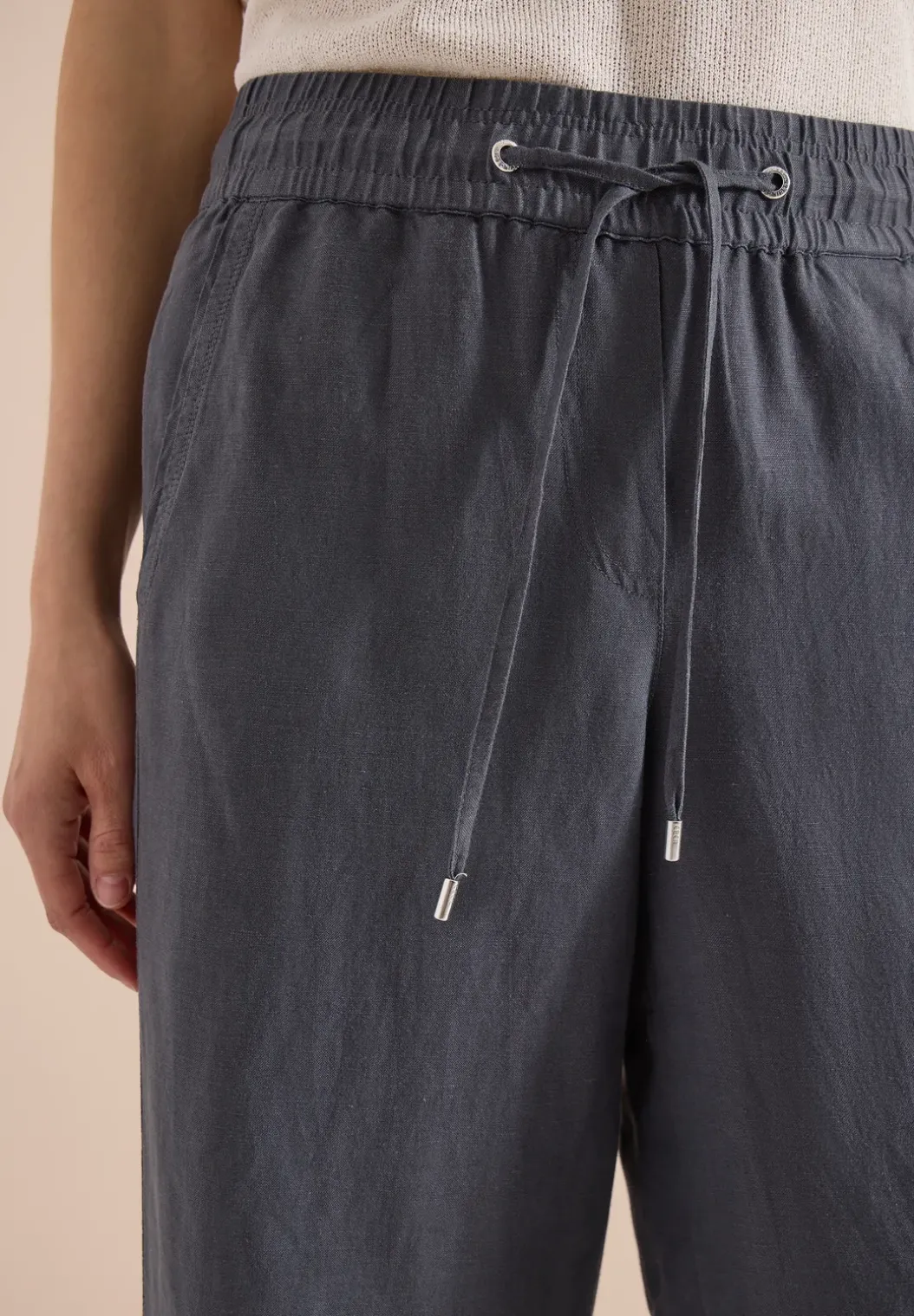 Broek met wijde pijpen in Loose Fit van linnenmix