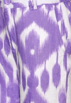 7/8-broek van linnen met print