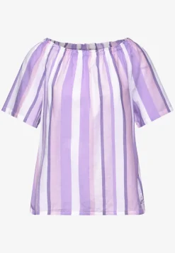 Chambray blouse met strepen