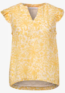 Chiffon bloes met gespleten hals