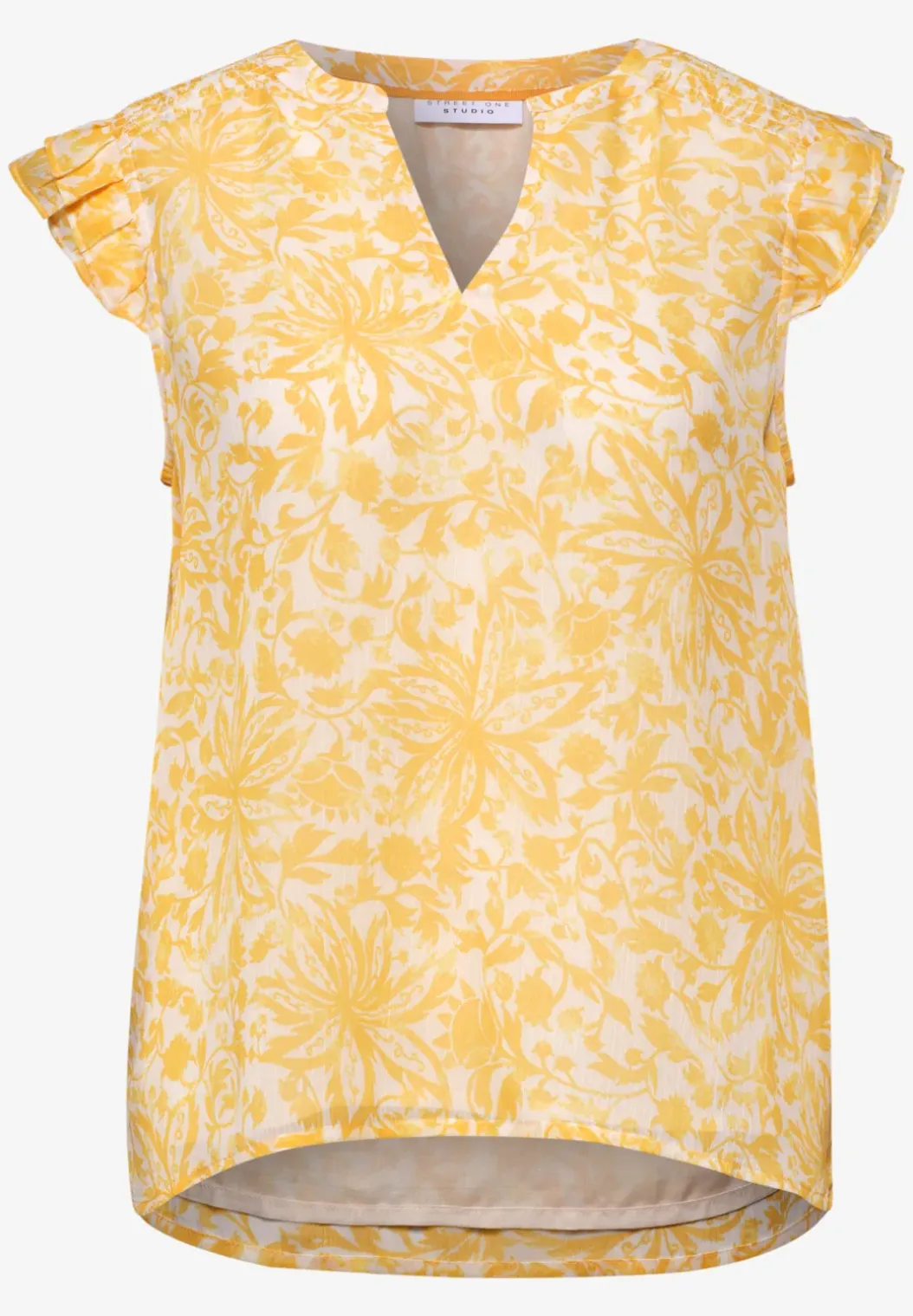 Chiffon bloes met gespleten hals