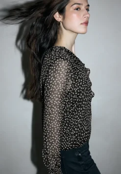Chiffon blouse met volants