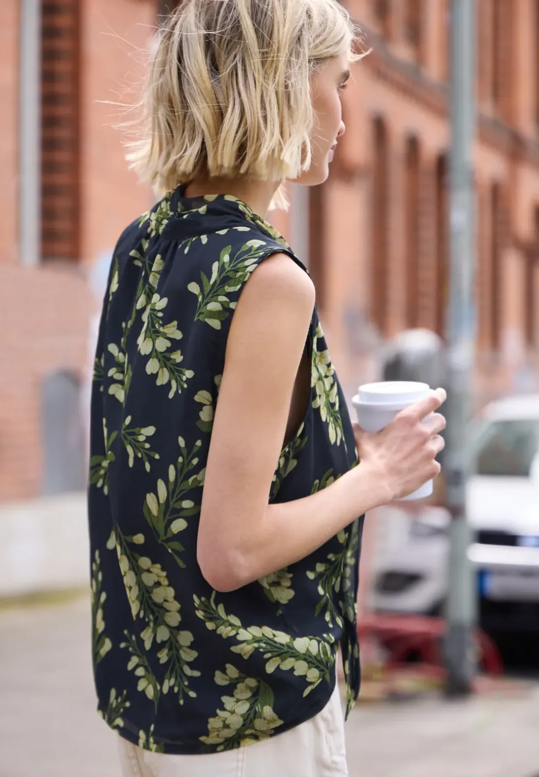 Chiffon blouse top met strik