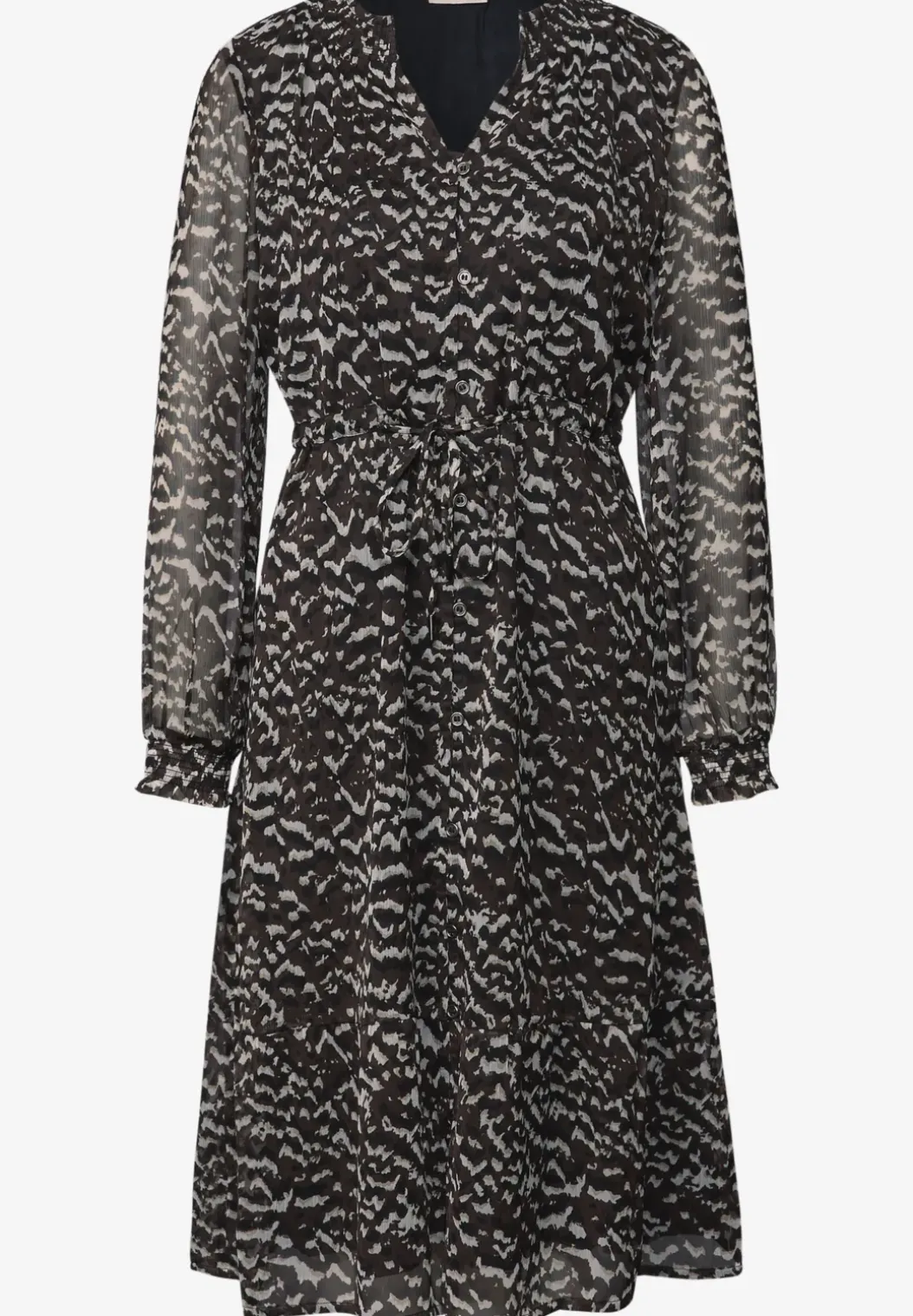 Chiffon jurk met smok details