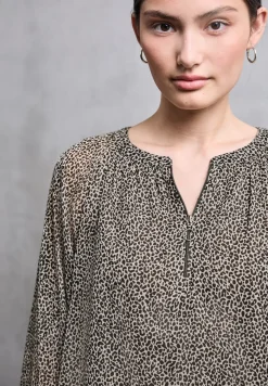 Chiffon leo blouse met rits