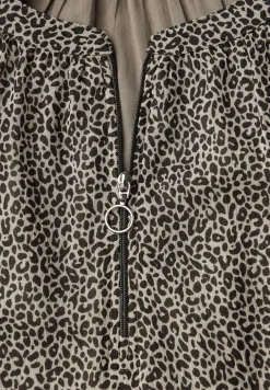 Chiffon leo blouse met rits