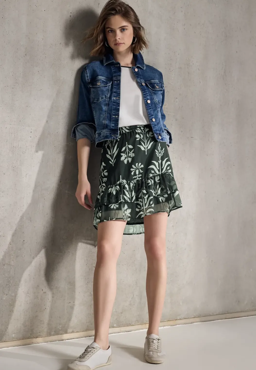 Chiffon rok met volants