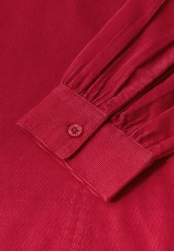 Corduroy blouse in effen kleur