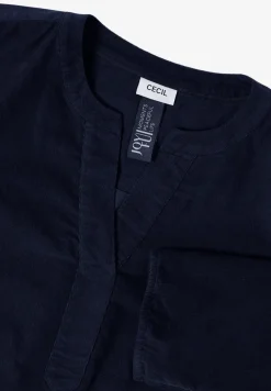 Corduroy blouse met gespleten hals