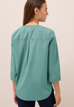 Corduroy blouse met gespleten hals