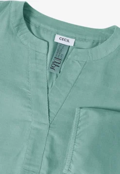 Corduroy blouse met gespleten hals