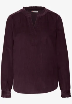 Corduroy blouse met ruches