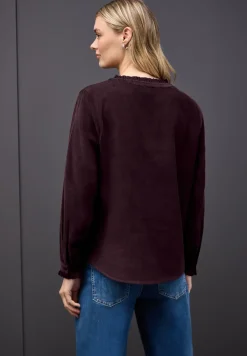 Corduroy blouse met ruches