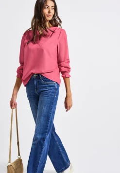 Corduroy blouse met ruches