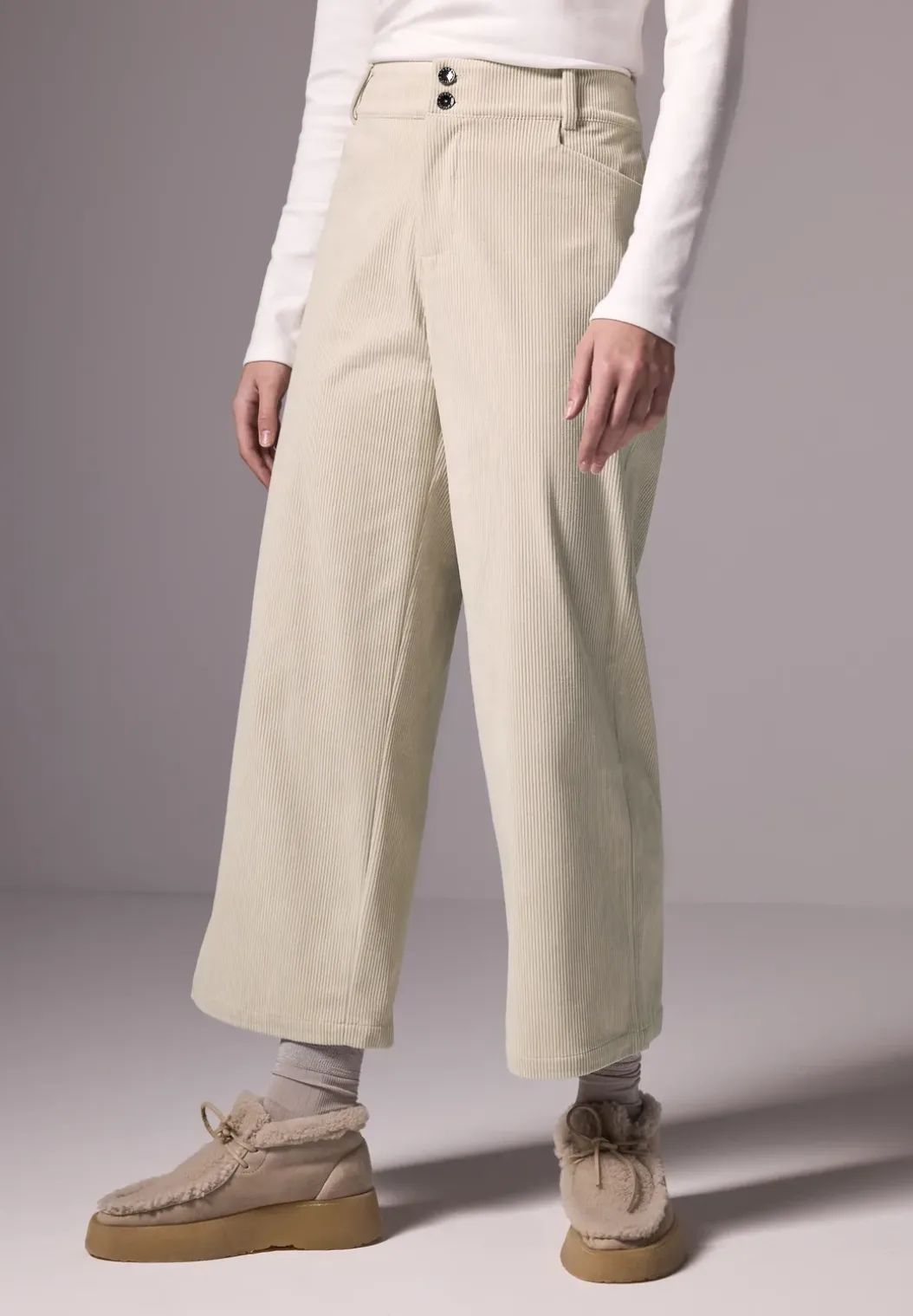 Corduroy broek met wijde pijpen