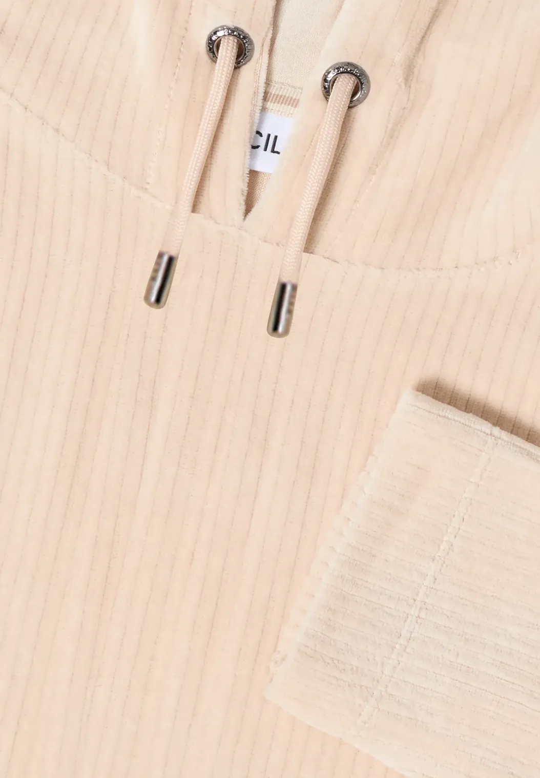 Corduroy jas met capuchon