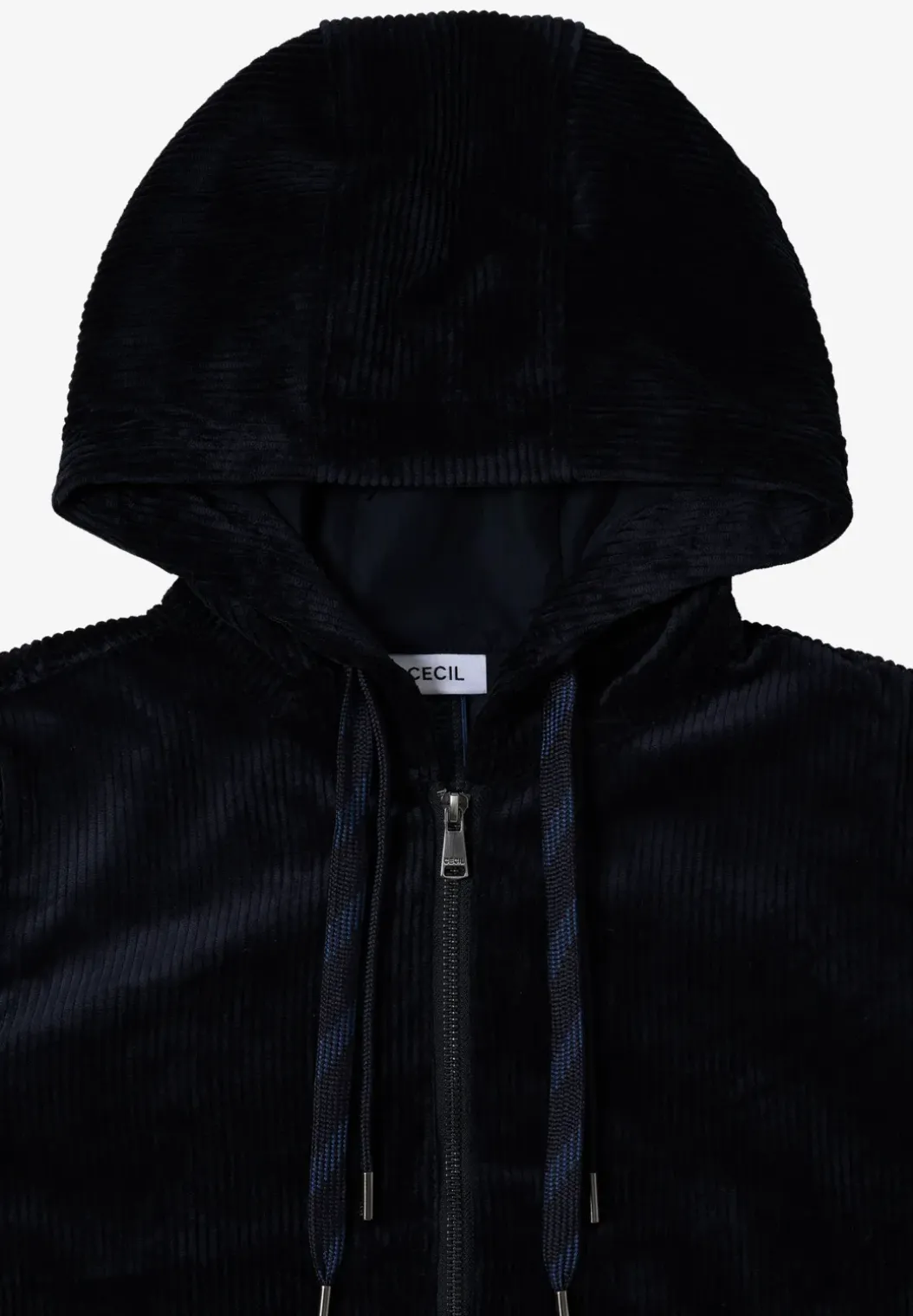 Corduroy jas met capuchon
