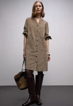 Corduroy jurk in effen kleur