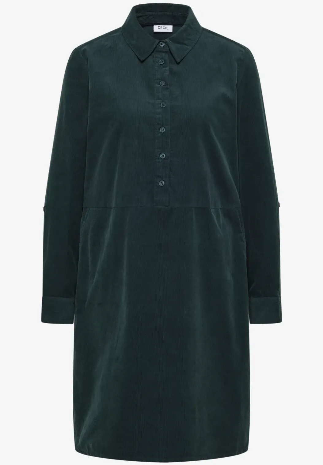 Corduroy jurk in effen kleur