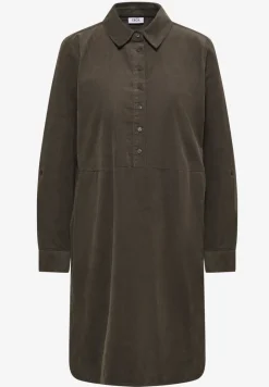 Corduroy jurk in effen kleur