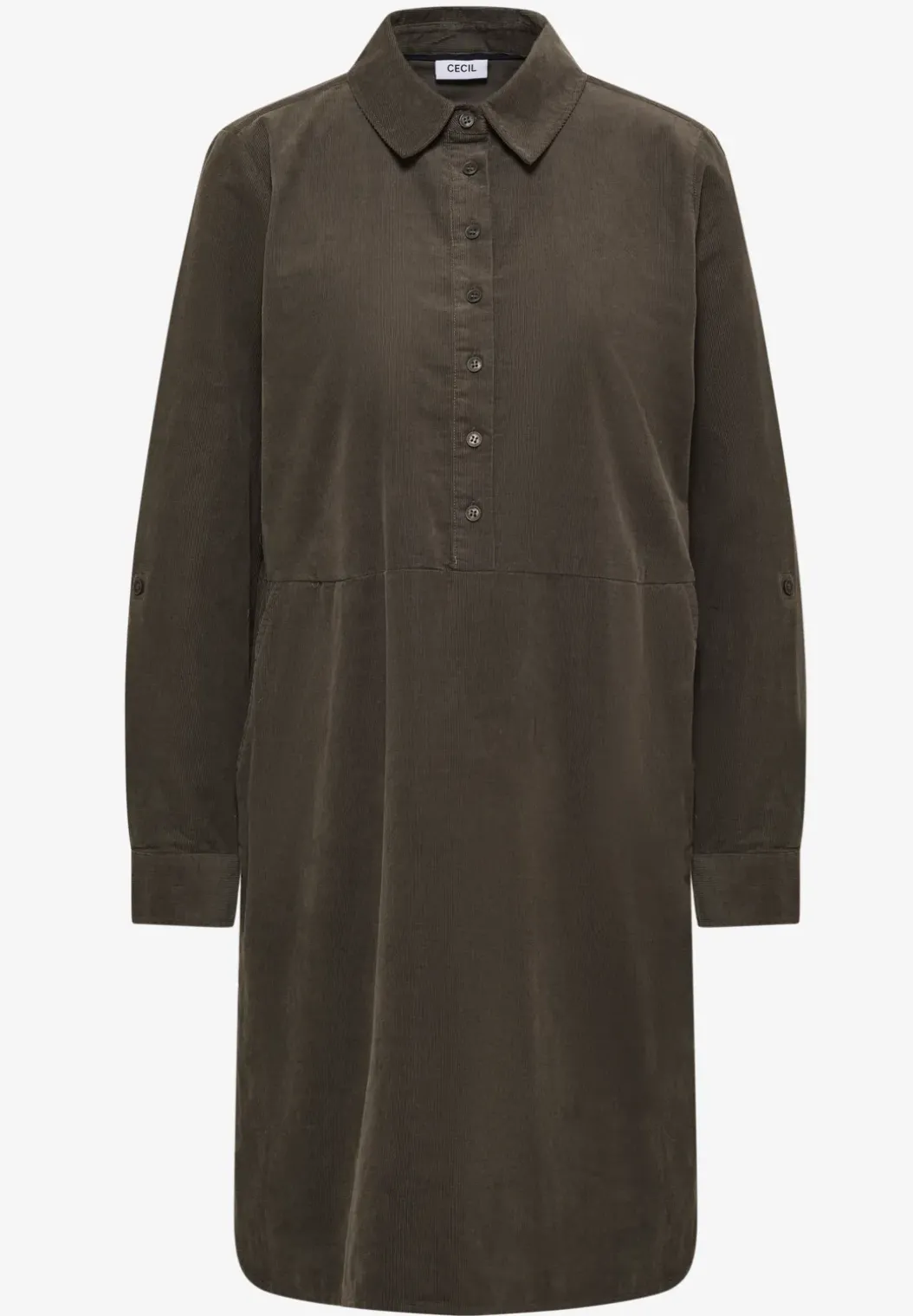 Corduroy jurk in effen kleur