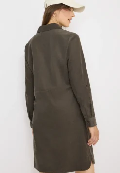 Corduroy jurk in effen kleur