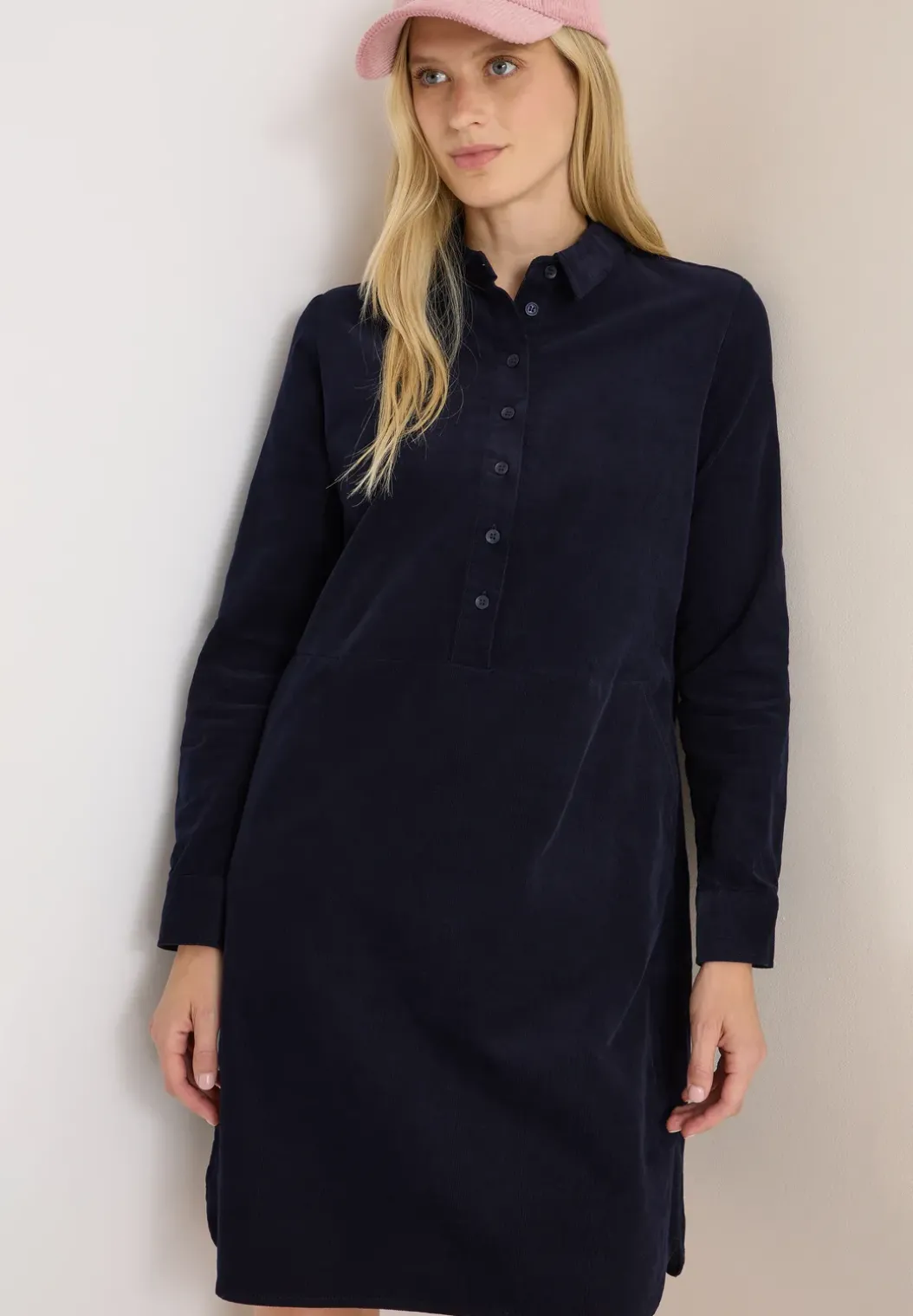 Corduroy jurk in effen kleur